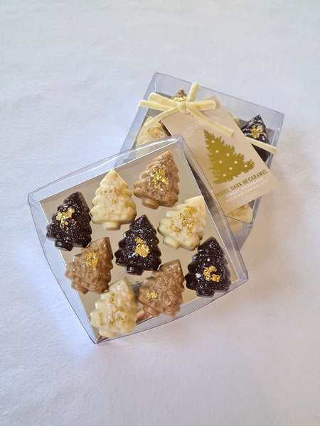 Dark, White & Caramel Chocolate Trees Gift Box